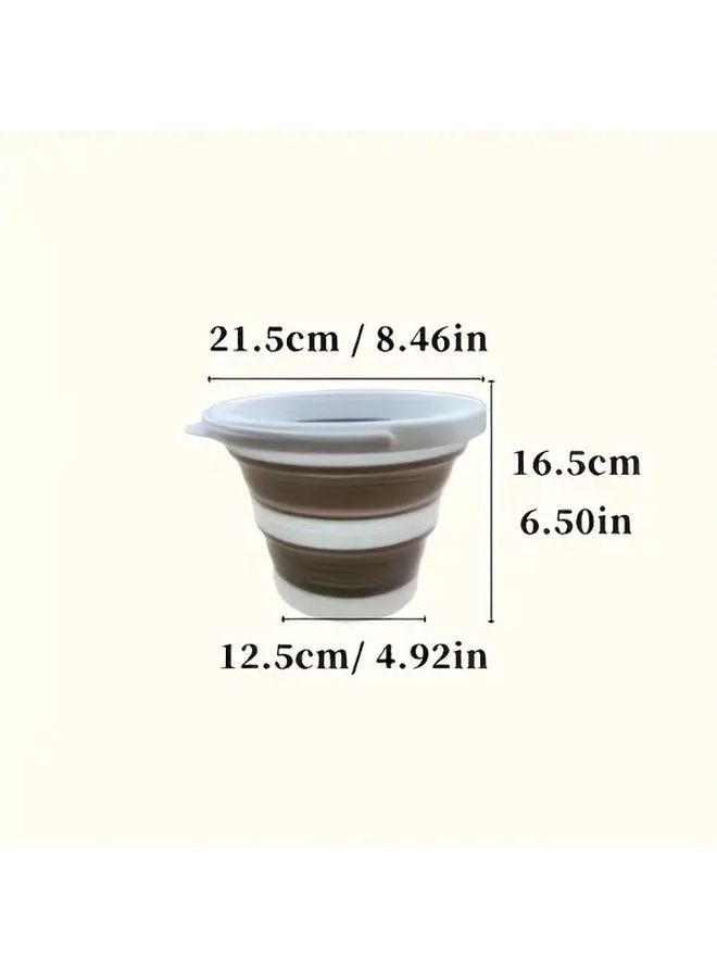 Grey Portable Folding Bucket Durable Space Saving Lightweight For Car Wash Camping Fishing Travel And Outdoor Activities - Image 2