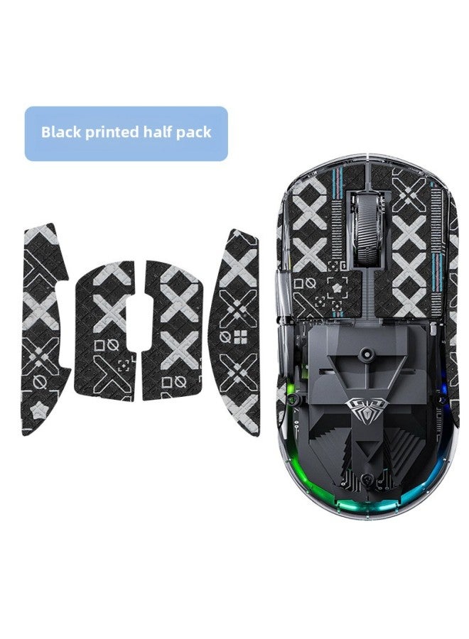 Suitable For Tarantula SC660 Mouse Anti-slip Sticker Sweat-absorbent Printed Sticker Button Side Skirt SC660 Protective Sticker Sweat-proof Sticker-Color:[half Pack] One Black Print [free Cleaning Cotton]  - Image 1