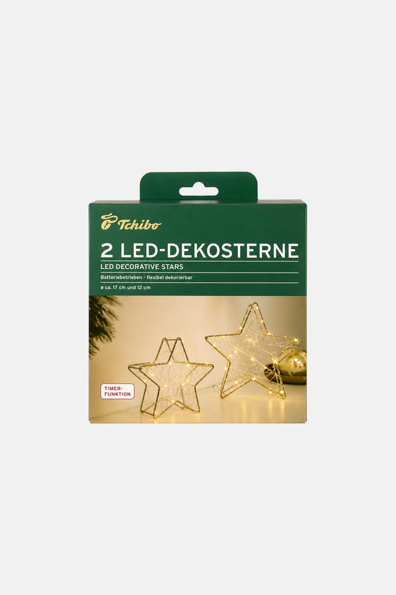 Tchibo 2 Pcs Mini Decorative Led Stars - Image 1