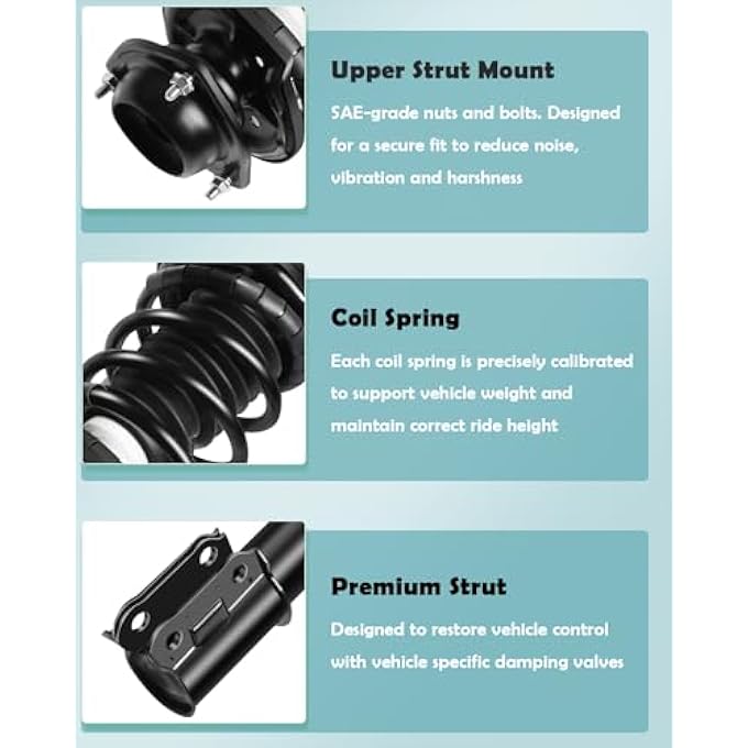 SCITOO Front And Rear Shock Absorber Assembly Fit For 2000 20012005 For Hyundai Accent Complete Shock And Strut Assembly Kit Fit For 171400 171401 171584 171585 4Pcs - Image 5