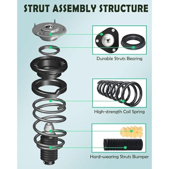 SCITOO Front And Rear Shock Absorber Assembly Fit For 2000 20012005 For Hyundai Accent Complete Shock And Strut Assembly Kit Fit For 171400 171401 171584 171585 4Pcs - Image 3
