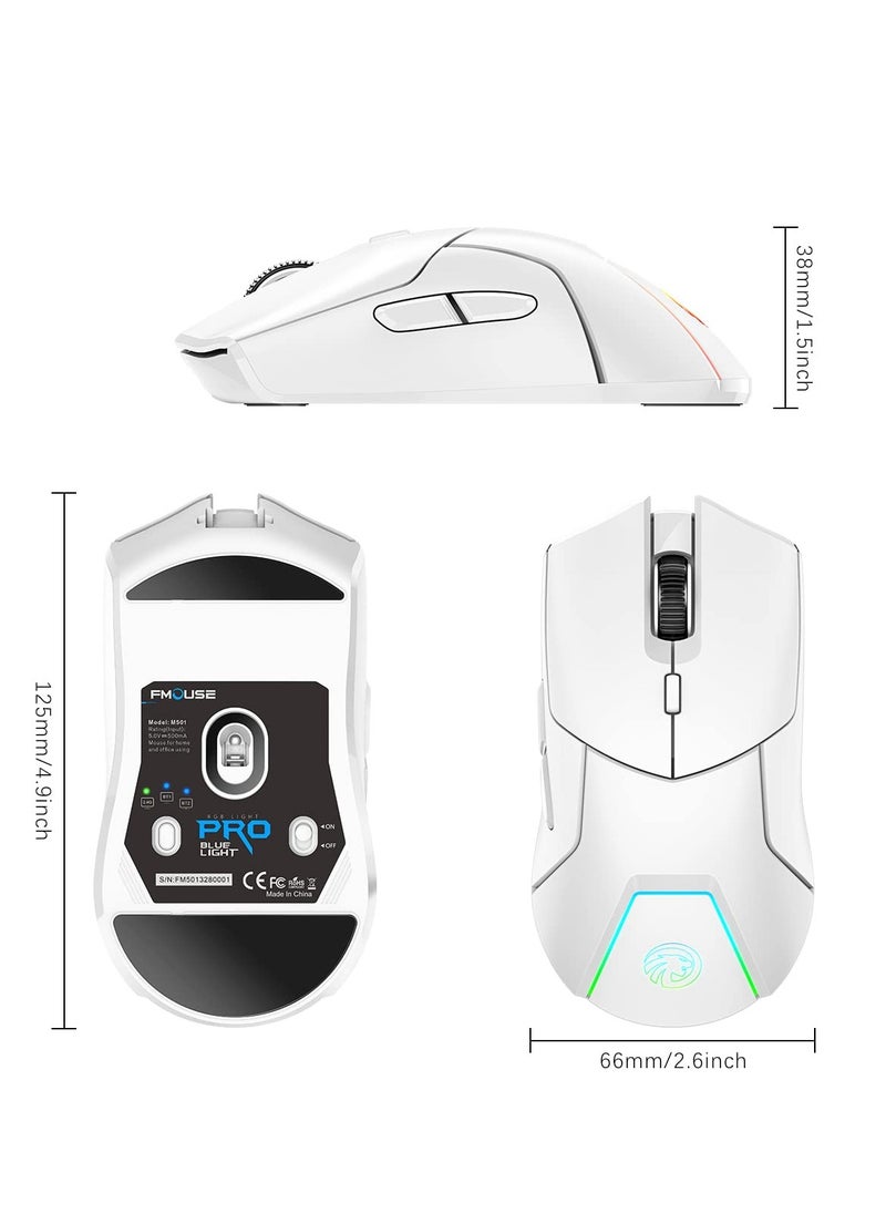 Ergonomic Wireless Gaming Mouse with RGB Backlight, Tri-Mode Connectivity, Adjustable DPI & 1000Hz Polling Rate - Perfect for PC & Laptop Gaming