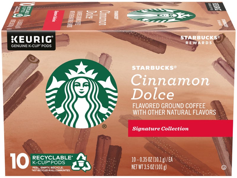 Starbucks Flavored Ground Coffee K-Cup Pods,Cinnamon Dolce,Flavored Ground Coffee Signature Collection,Recyclable K-Cups,10 K-Cup Pods/Box (Pack of 2 Boxes),10 Count (Pack of 2) - Image 2