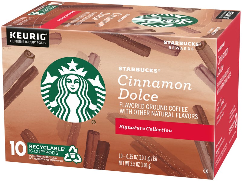 Starbucks Flavored Ground Coffee K-Cup Pods,Cinnamon Dolce,Flavored Ground Coffee Signature Collection,Recyclable K-Cups,10 K-Cup Pods/Box (Pack of 2 Boxes),10 Count (Pack of 2) - Image 5