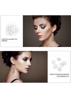 200pcs Clip On Earring Pads Comfort Soft Foam Earring Cushions Plastic Earring Backs for Studs Earring Backing Earring Support 12mm White
