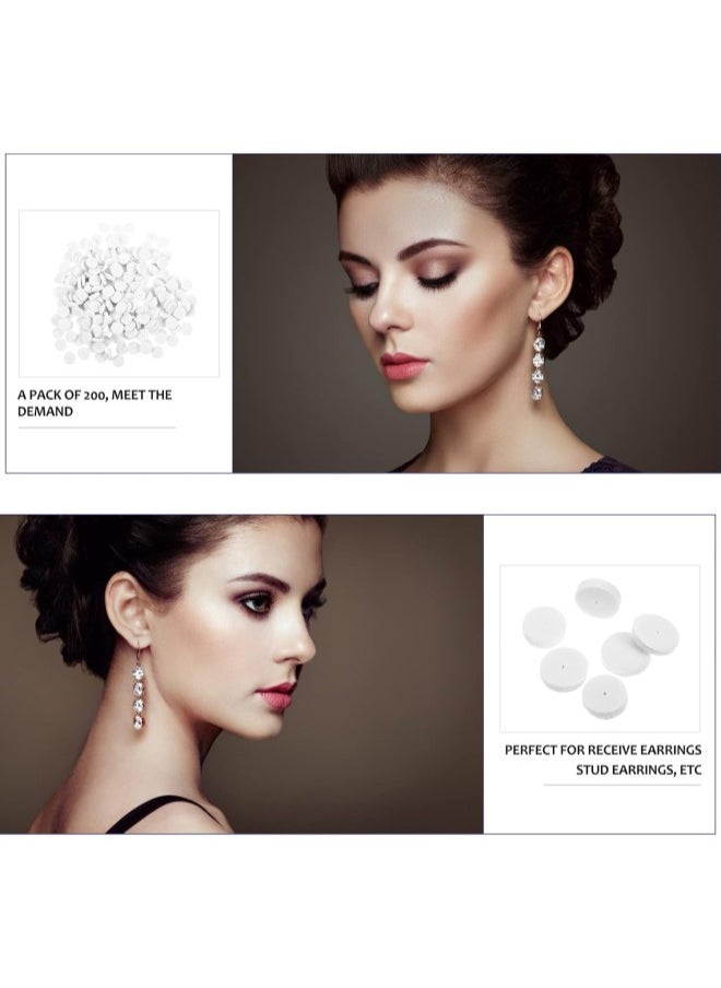 klarako - 200pcs Clip On Earring Pads Comfort Soft Foam Earring Cushions Plastic Earring Backs for Studs Earring Backing Earring Support 12mm White - Image 1