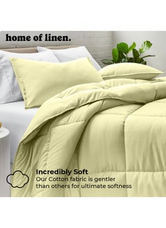 Home of linens Cotton - Plain - Heavy Comforter - 2.8Kgs - Down Alternative Filling - (For Matress 100cm/120cm) - Size (180cm x 240cm) - Olive  - Image 2