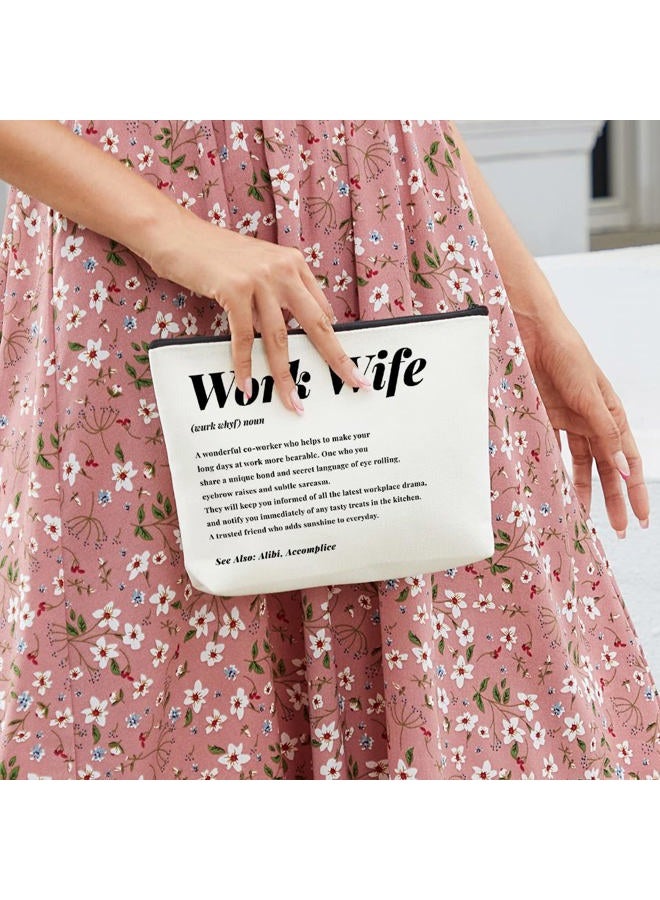 fkovcdy Work Wife Makeup Bag Work Wife Gifts for Women Inspirational Coworker Leaving Gifts for Women Work Pal Work Wives Colleague Coworkers Best Friends Bestie BFF Birthday Christmas Work Wife Noun - Image 4