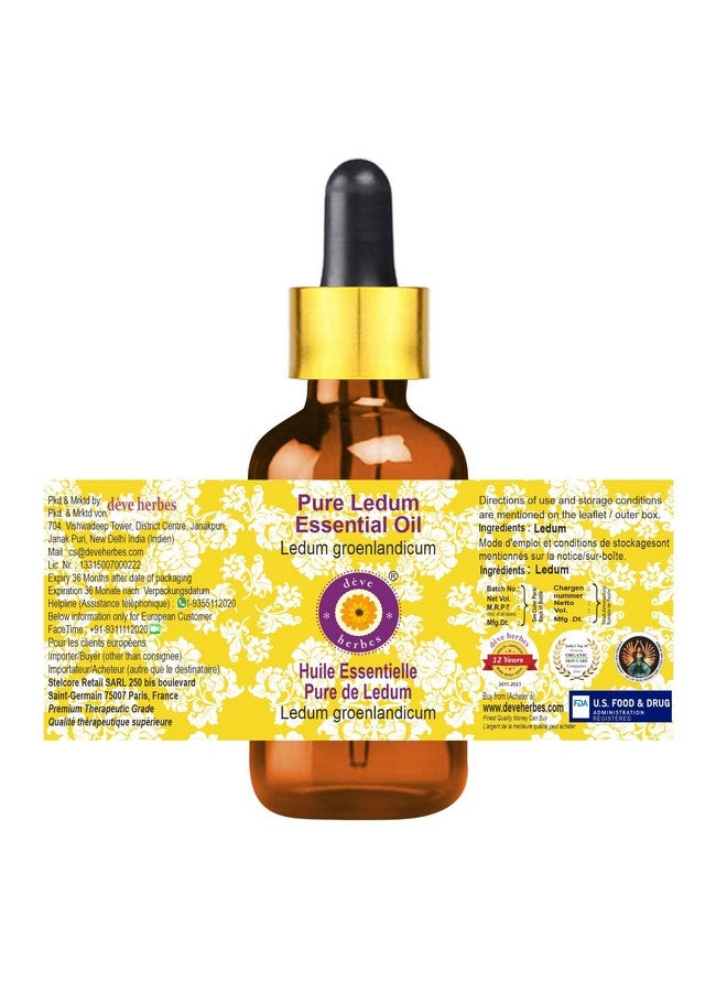 Deve Herbes Ledum Essential Oil (Ledum groenlandicum) with Glass Dropper Pure | Non-Sticky | Non-greasy | Lightweight | Men & Women | All Skin Types | Steam Distilled 30ml - Image 3