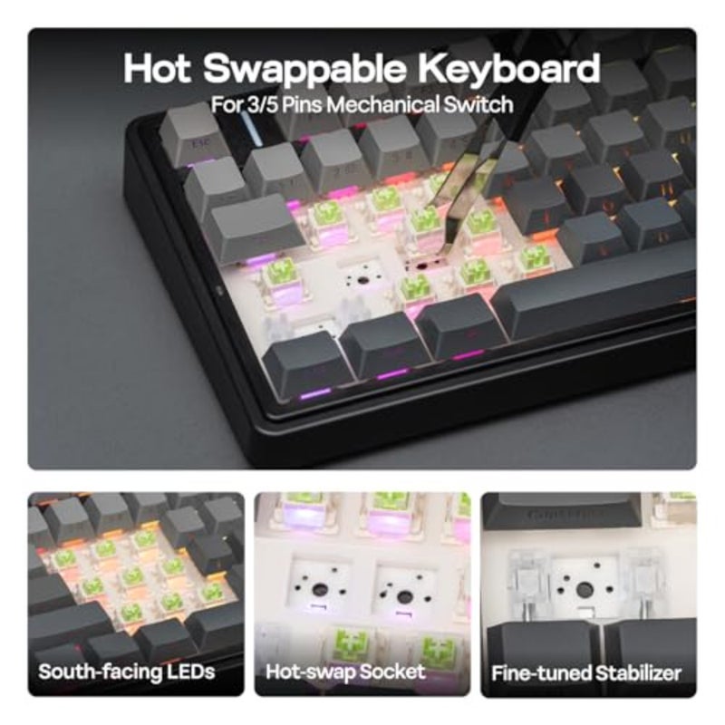 Gaming keyboard for desktop use, silicone rubber, black, five-layer padding and rotary knob for precise control - Image 5
