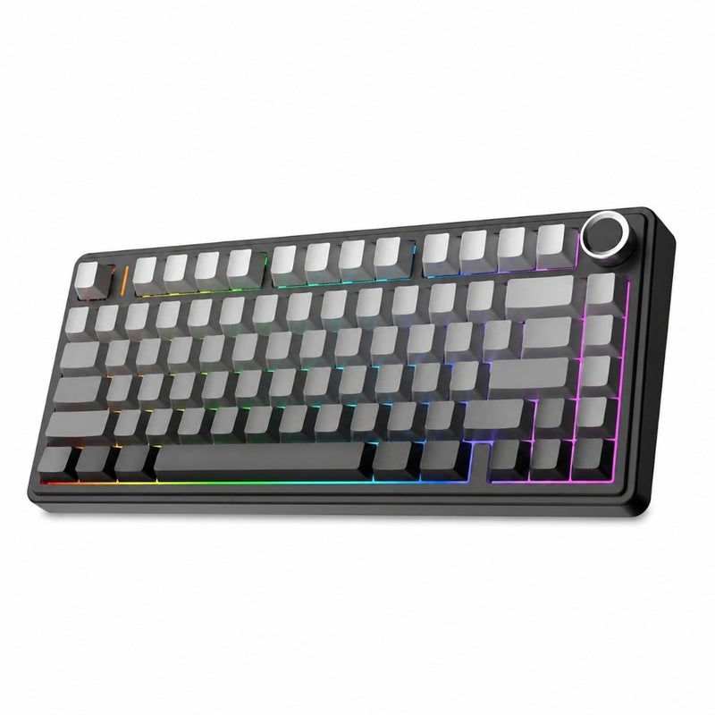 Gaming keyboard for desktop use, silicone rubber, black, five-layer padding and rotary knob for precise control - Image 1