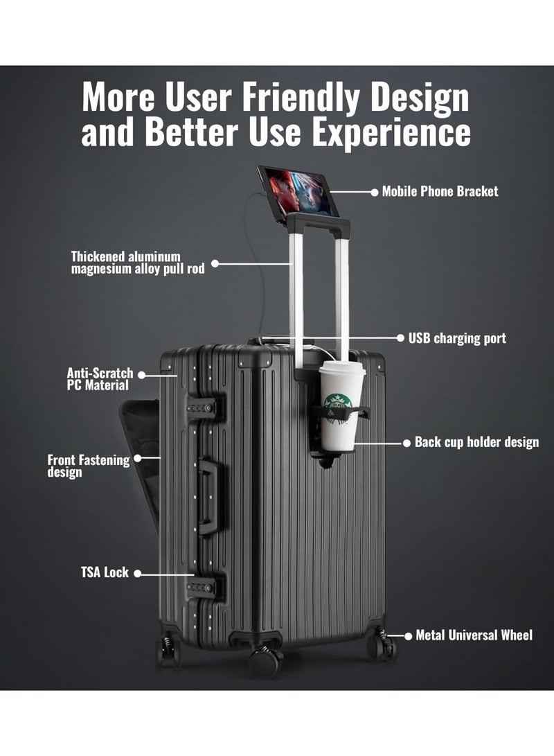 Concept 24" Ultimate Travel Companion: 24" Aluminum Framed Luggage with 360° Spinner Wheels and TSA-Approved Locks  - Image 5
