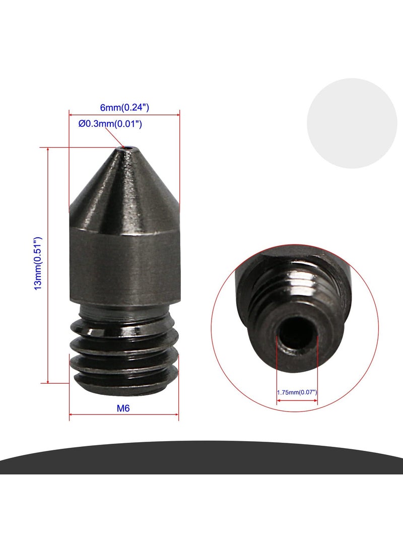 Aopin Aopin M6 175mm Extruders Nozzles 3D Printer 03mm  0012 Cemented Carbide Steel 3D Printer Extruders Nozzles 2 Pcs  - Image 2
