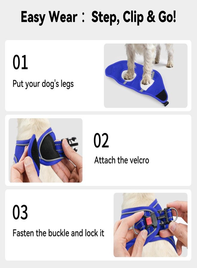 Joytale Small Dog Harness, Breathable Mesh Step-in Vest, Reflective Soft Padded Harnesses for Small and Medium Dogs, Navy Blue, L - Image 3