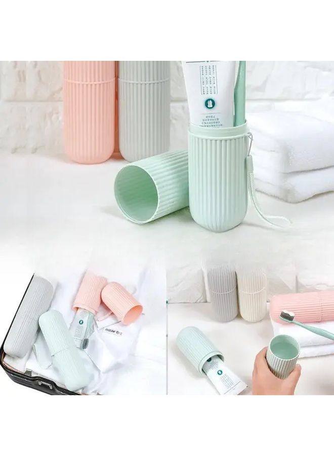 Assorted Colors Portable Travel Toothbrush Set With Toothpaste Holder Cup And Storage Box - Image 2