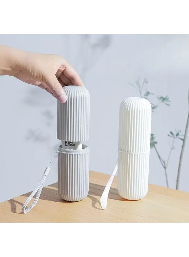 Assorted Colors Portable Travel Toothbrush Set With Toothpaste Holder Cup And Storage Box - Image 1