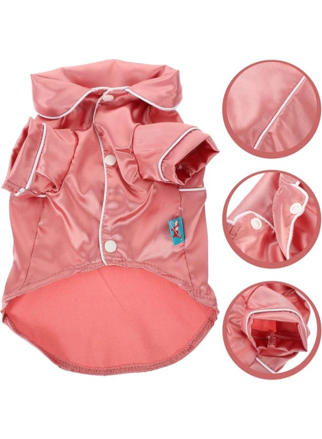 2pcs Jumpsuit Girl Loungewear Small Sleep Pink Pajamas Size Clothes- Pjs Comfy Baby Pet Robe Winter Clothes Soft Cotton Shirts Indoor Silk Jumpsuits Vest Cats for Costume- Pajama  - Image 3