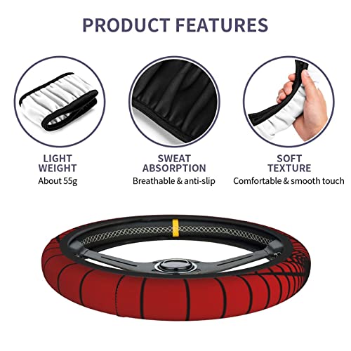 YANGDADA Red Spider Web Steering Wheel Cover Universal 15 Inch Cute Car Accessories Protector for Women Men - Image 5