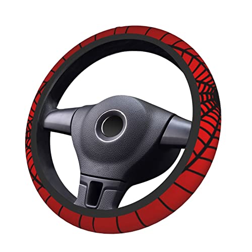 YANGDADA Red Spider Web Steering Wheel Cover Universal 15 Inch Cute Car Accessories Protector for Women Men - Image 3