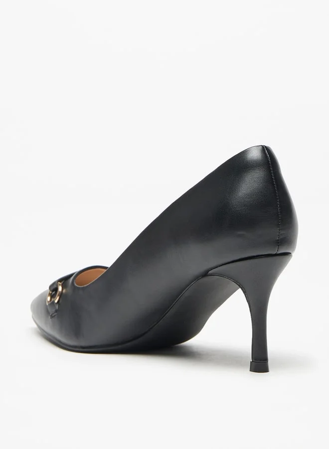 Flora Bella By Shoexpress Solid Slip-On Pumps with Stiletto Heel