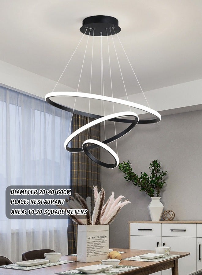 Three-color band remote-controlled circular ceiling lamp for living room, modern and luxurious ceiling lamp for bedroom and dining room, circular ring creative LED smart lamp - Image 5