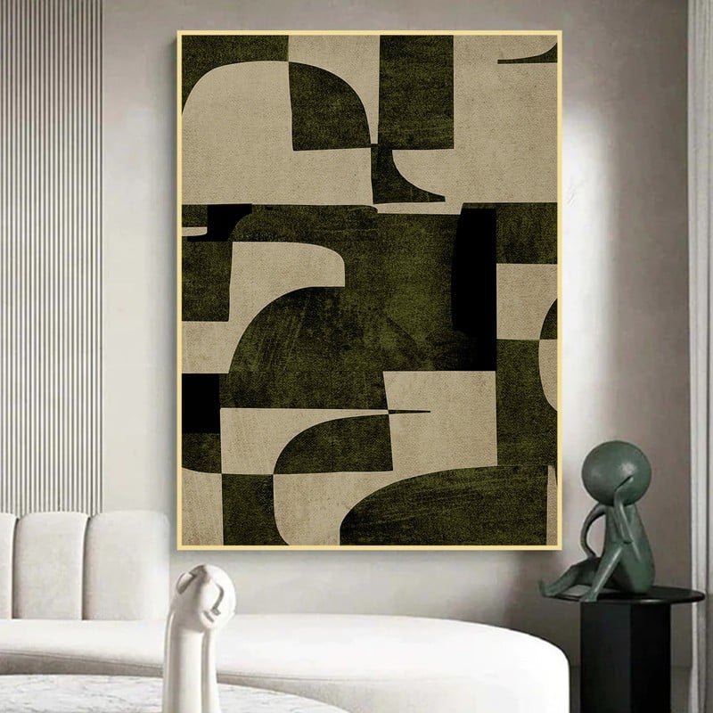 Marktna One canvas print with a geometric design and a hollow frame, measuring (60×90) - Image 2