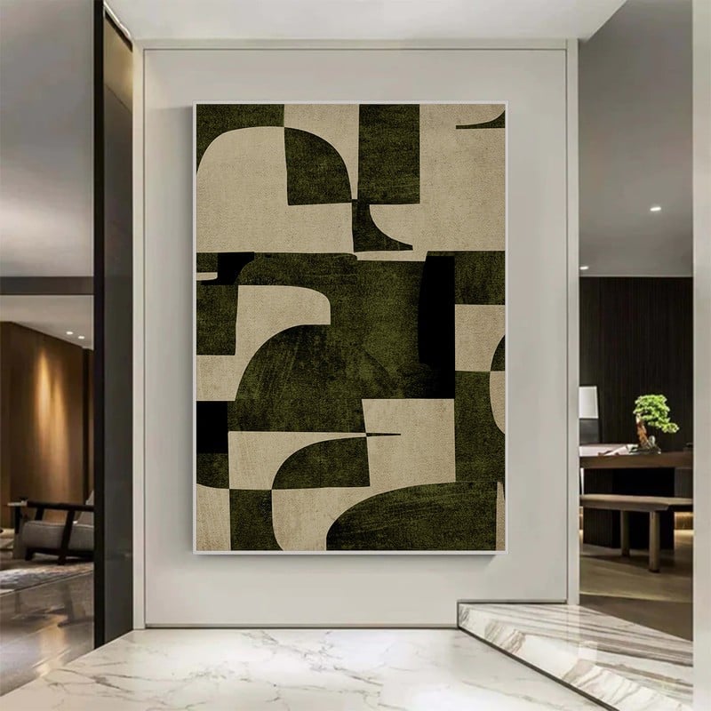 Marktna One canvas print with a geometric design and a hollow frame, measuring (60×90) - Image 3