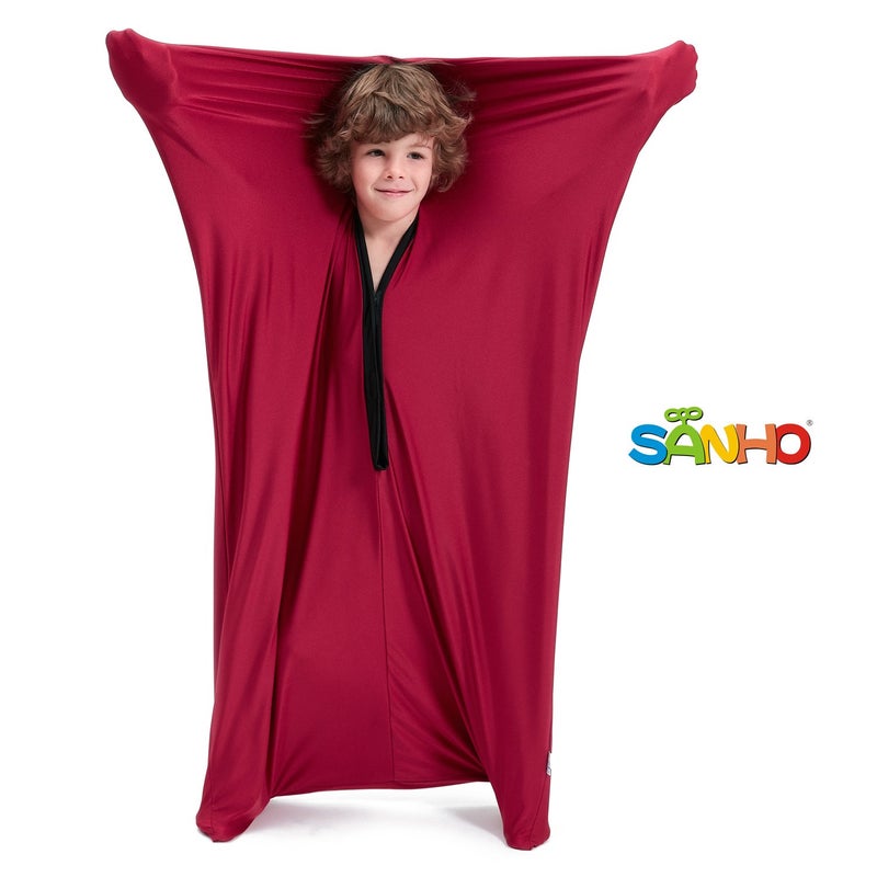 SANHO Sensory Body SockLarge912 Years Old56HX28WGood for Height5261Suitable for Autism Sensory Processing DisordersUpdated VersionWine red