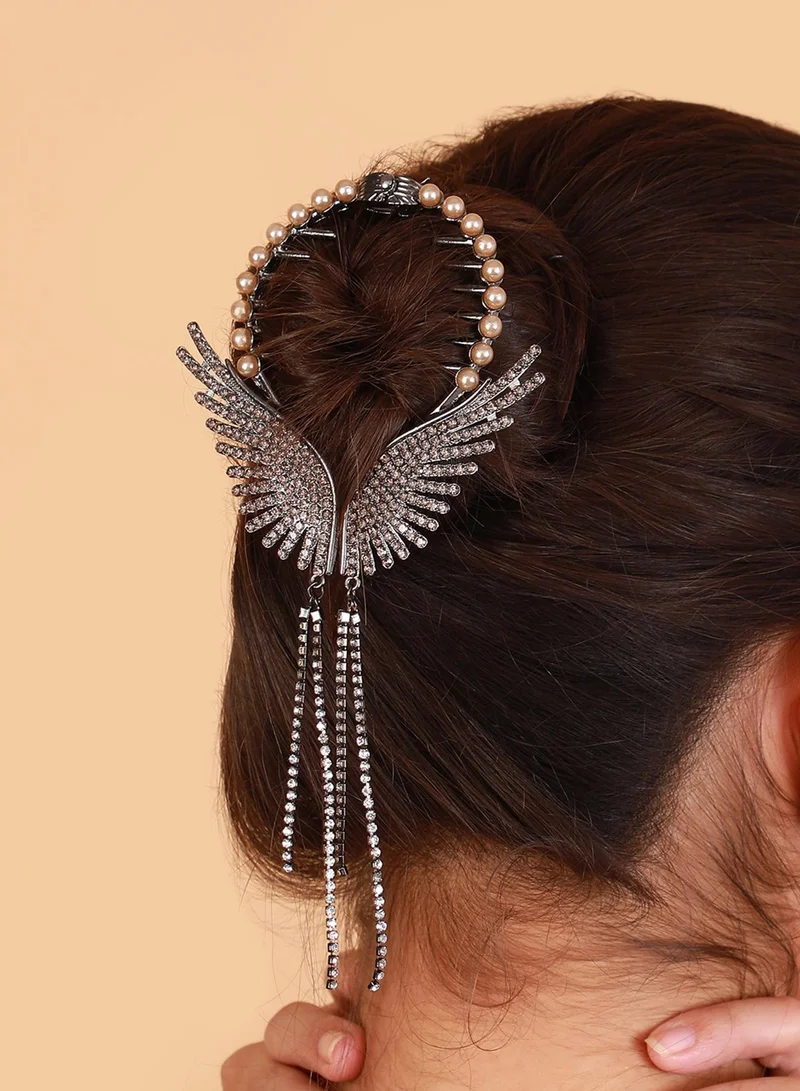 سوهي مشبك شعر موز مزين بأجنحة للنساء