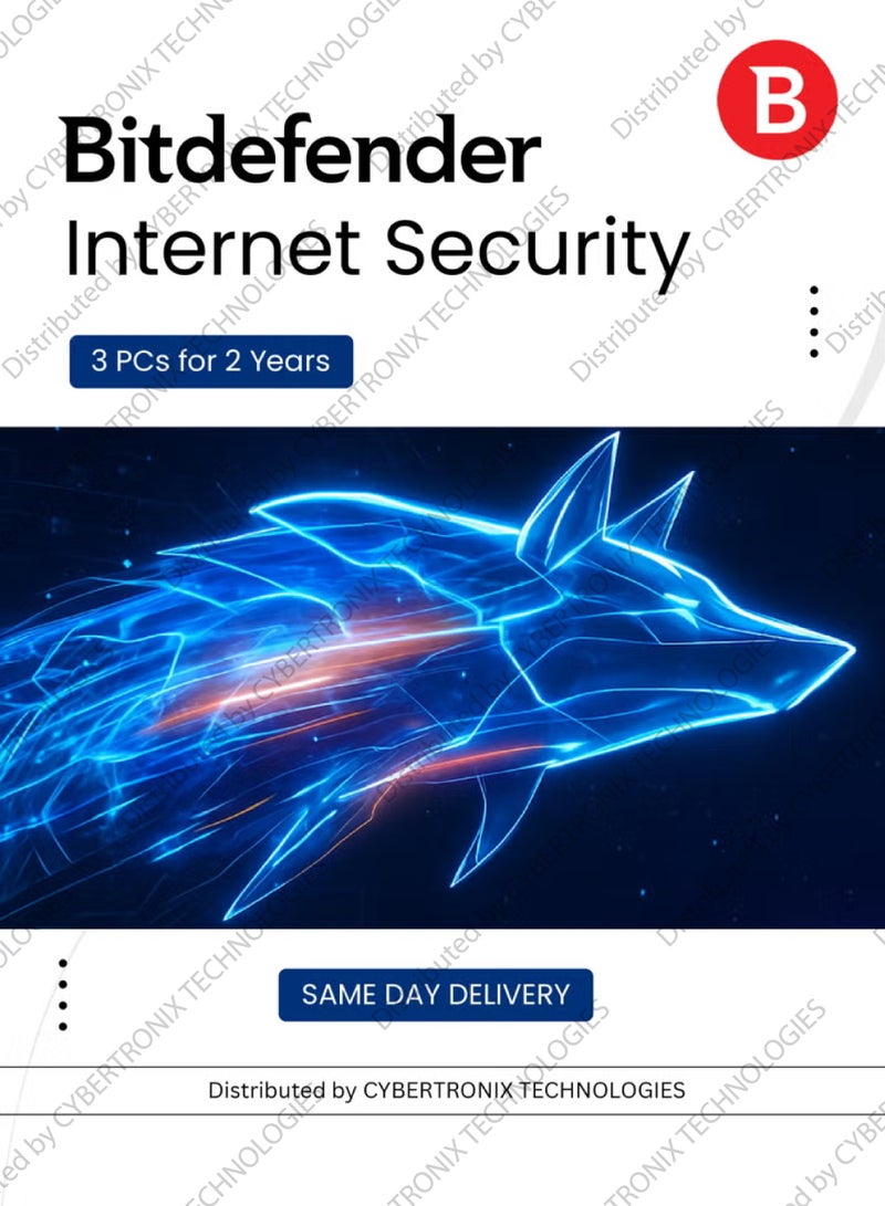 Bitdefender Internet Security | 3 PCs for 2 Years | Digital License | SAME DAY DELIVERY