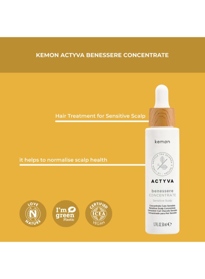 Kemon Actyva Benessere Concentrate 50ml - for Sensitive Scalp - Image 4