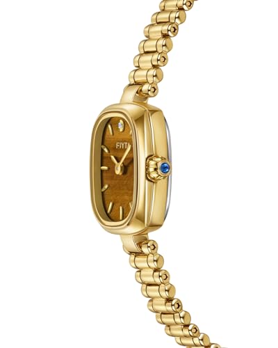 FIYTA Gold Watches for Women Diamond-Studded Vintage Ladies Wrist Watches Stainless Steel Dainty Small Gold Watch with Link Removal Tools and Gift Box for Women - Image 3