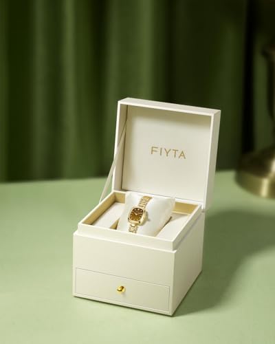FIYTA Gold Watches for Women Diamond-Studded Vintage Ladies Wrist Watches Stainless Steel Dainty Small Gold Watch with Link Removal Tools and Gift Box for Women - Image 2