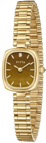FIYTA Gold Watches for Women Diamond-Studded Vintage Ladies Wrist Watches Stainless Steel Dainty Small Gold Watch with Link Removal Tools and Gift Box for Women - Image 1