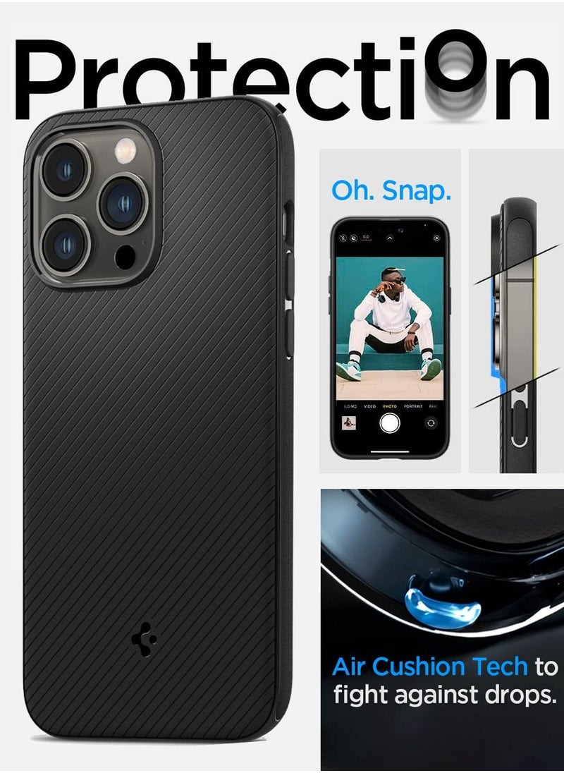 Spigen Mag Armor iPhone 14 Pro Max Case Cover With Magsafe - Matte Black  - Image 5