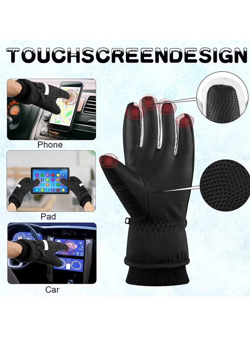 Snow Ski Gloves Waterproof, Ski Gloves Women -30°F Waterproof Winter Gloves Touchscreen Snow Gloves Women Men Warm Windproof Snowboard Gloves for Cold Weather (M) - Image 2