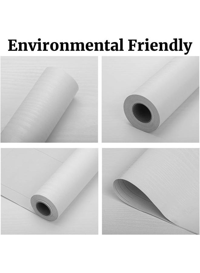 LOVADA Peel and Stick Wallpaper White Wood Wall Paper - 17.5 x 100 Inch Self Adhesive Wallpaper Peel and Stick, Easy to Paste Wall Contact Paper for Stand Liner, Table and Door Makeover Decor - Image 3