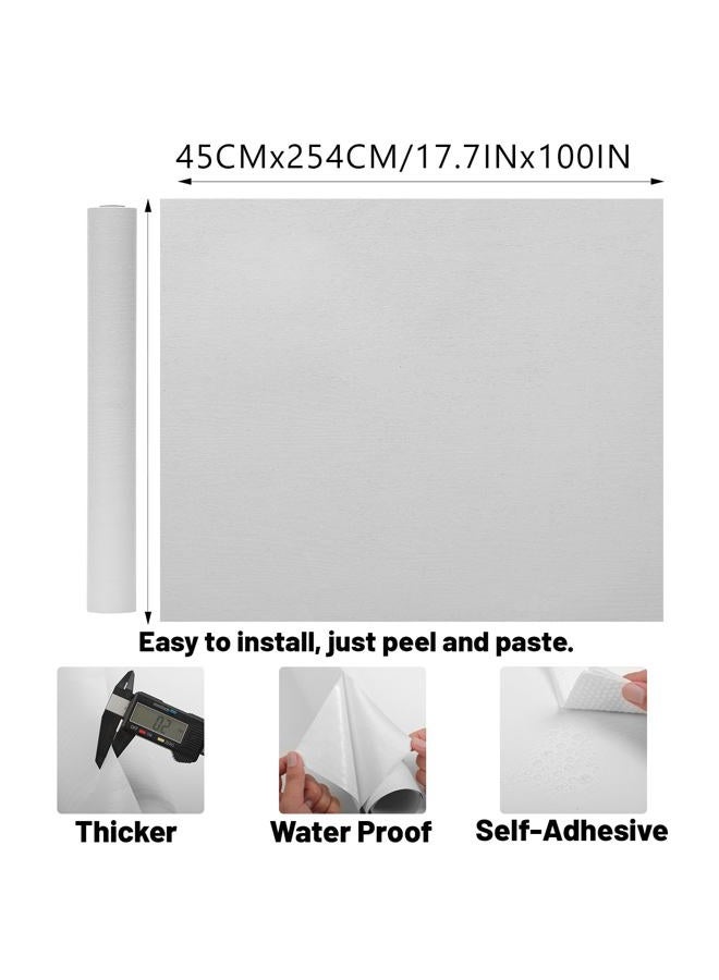 LOVADA Peel and Stick Wallpaper White Wood Wall Paper - 17.5 x 100 Inch Self Adhesive Wallpaper Peel and Stick, Easy to Paste Wall Contact Paper for Stand Liner, Table and Door Makeover Decor - Image 2