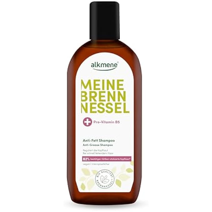 alkmene SHAMPOO AGAINST OILY HAIR WITH NETTLE 250 ML - VEGAN SHAMPOO OILY SCALP REDUCES QUICK GREASING - OILY ROOTS - Image 1