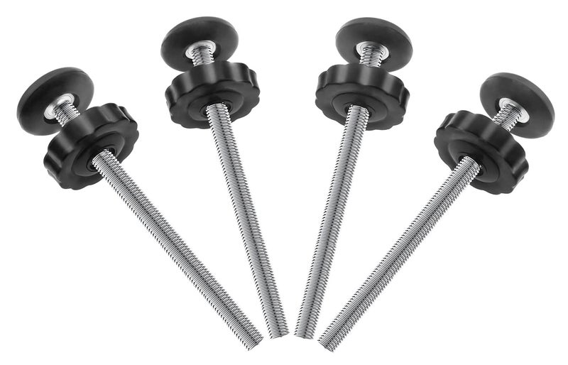 4Pcs Universal Baby Gate Threaded Spindle Rod M8 8mm Replacement Bolt Part for Baby Pet Pressure Mounted Safety Gates Extra Long Baby Tension Gate Extender Black
