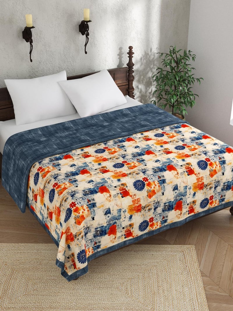 EVER HOME دثار مزدوج من EVER HOME 100% قطن لفصل الصيف ودثار مكيف الهواء (الحجم-224X254CM، 120GSM، طباعة رقمية) - Image 1