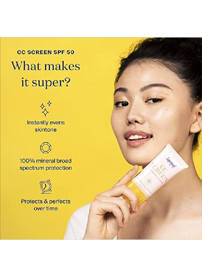 Supergoop! - CC Screen SPF 50 PA++++ CC Cream 100% Mineral Color-Corrector & Broad Spectrum Sunscreen Tinted Moisturizer Concealer & Buildable Coverage Foundation 1.6 fl oz - Image 1