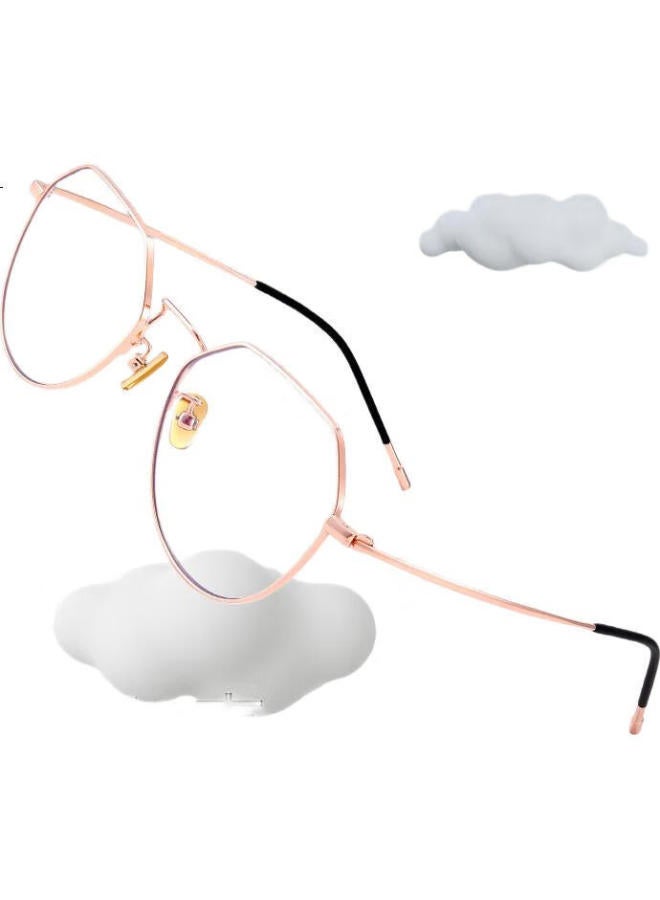 Pulais Myopia Glasses, Customizable Prescription, Ultra-Light, Anti-Blue Light, Anti-Radiation Eyeglass Frames For Men And Women, 5021 Rose Gold - Image 1