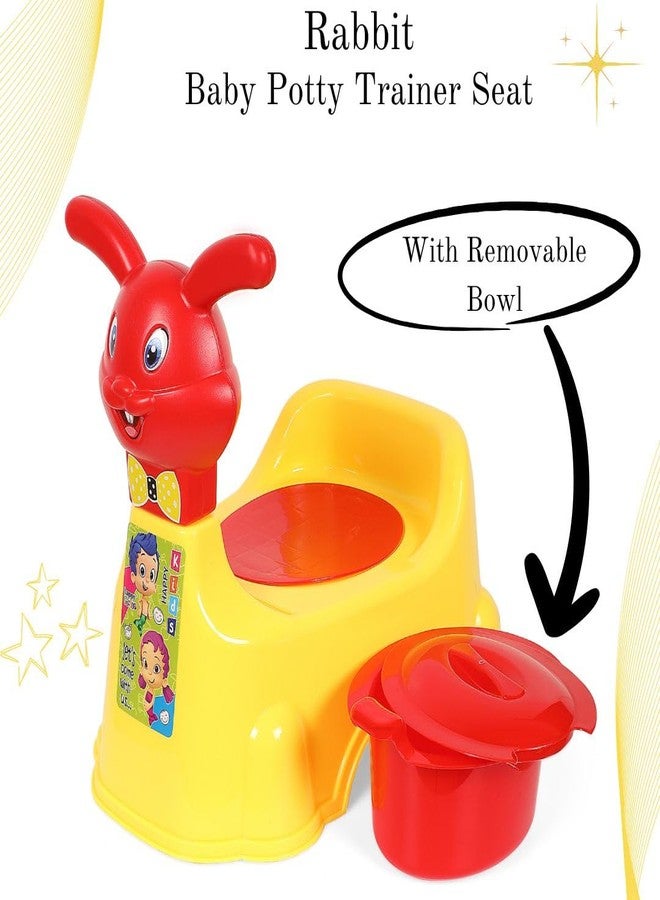 Zerya Rabbit Baby Potty Training Seat Chair for Kids- Infant Potty Toilet Chair with Removable Bowl & Closing Lid (Yellow) - Image 3