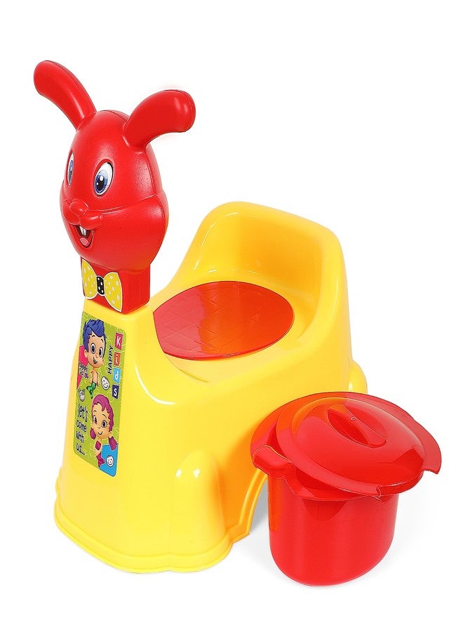 Zerya Rabbit Baby Potty Training Seat Chair for Kids- Infant Potty Toilet Chair with Removable Bowl & Closing Lid (Yellow) - Image 1