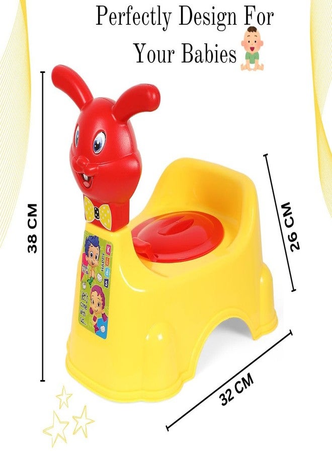 Zerya Rabbit Baby Potty Training Seat Chair for Kids- Infant Potty Toilet Chair with Removable Bowl & Closing Lid (Yellow) - Image 5