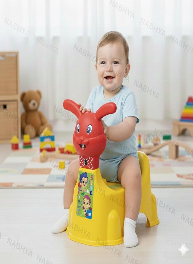 Zerya Rabbit Baby Potty Training Seat Chair for Kids- Infant Potty Toilet Chair with Removable Bowl & Closing Lid (Yellow) - Image 2