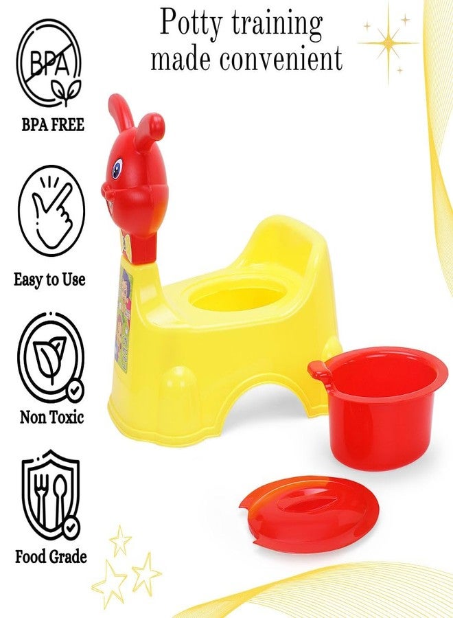 Zerya Rabbit Baby Potty Training Seat Chair for Kids- Infant Potty Toilet Chair with Removable Bowl & Closing Lid (Yellow) - Image 4