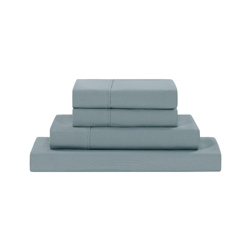 Modern Threads Soft Microfiber Solid Sheets - Luxurious Microfiber Bed Sheets - Includes Flat Sheet, Fitted Sheet with Deep Pockets, & Pillowcases Ocean Queen - Image 1