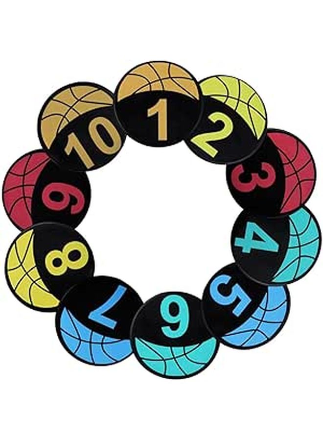 Basketball Training Markers 10 Pcs With Numbers Anti Slip 9 Inch Spot Markers For Dribbling And Skills Practice - Image 1